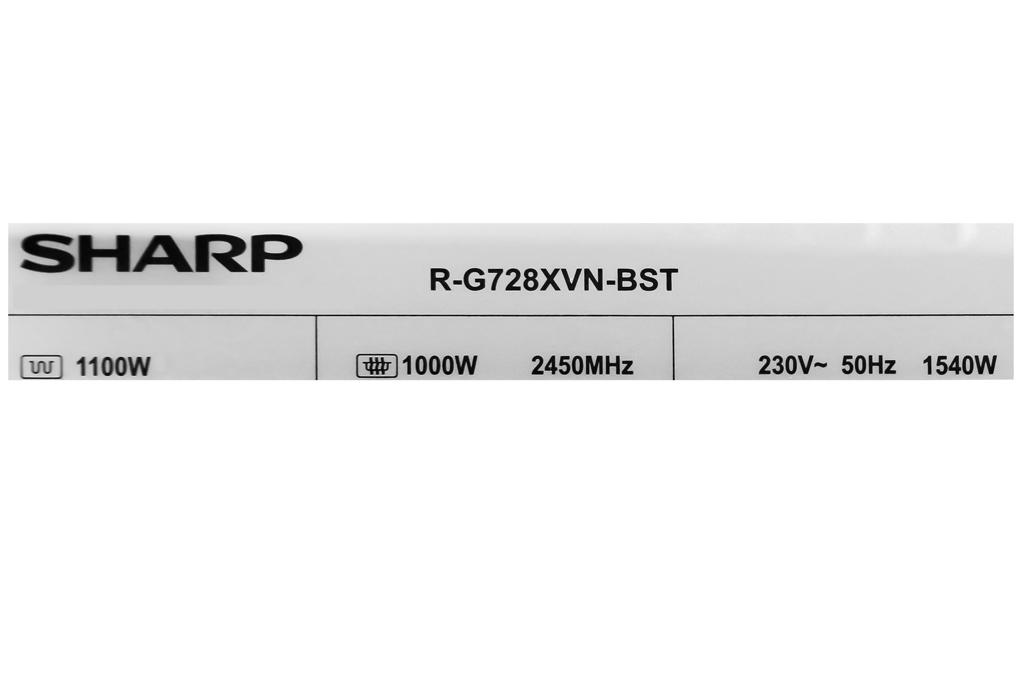 Lò Vi Sóng Điện Tử Có Nướng Sharp R-G728XVN-BST (28 Lít) - Hàng Chính Hãng