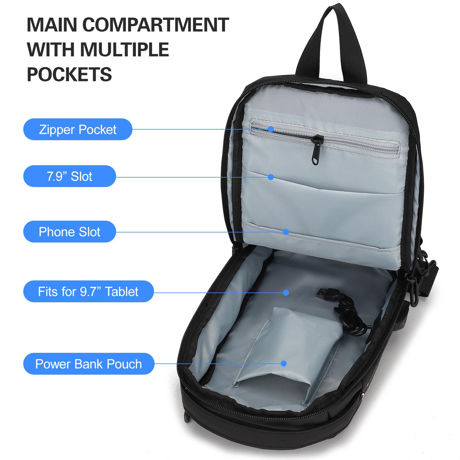 Balo Đeo Chéo Trước Ngực Có Cổng Usb Tiện Dụng Bapasa Dung Tích 7 Lít