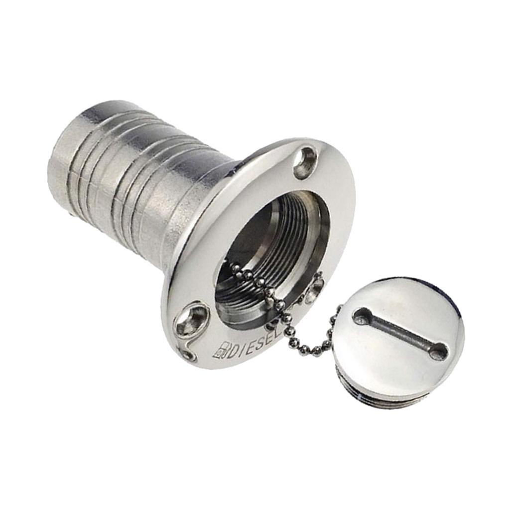 Marine Boat   Fuel Tank Deck Fill Filler & Key 316 Stainless Steel