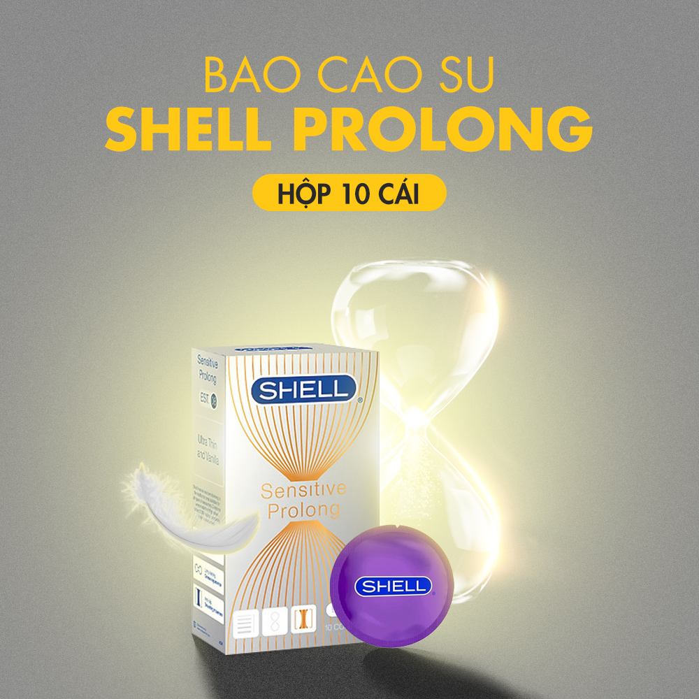 Bao cao su Shell Sensitive Prolong - Siêu mỏng 0.03mm, kéo dài thời gian