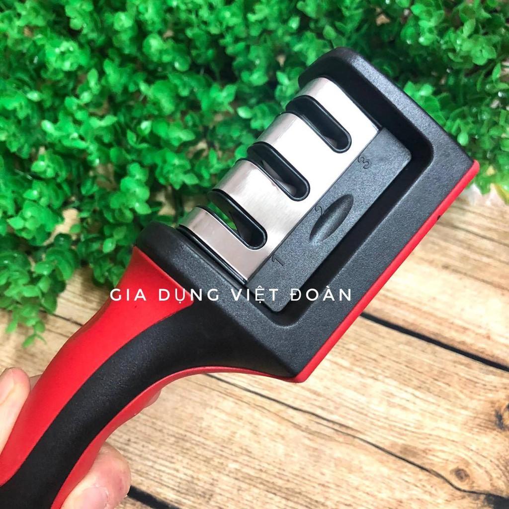 Kitchen Knife Sharpener Dụng cụ Mài Dao cầm tay. Chức năng 4in1 khe mài giũa, Khe liếc và liếc mịn