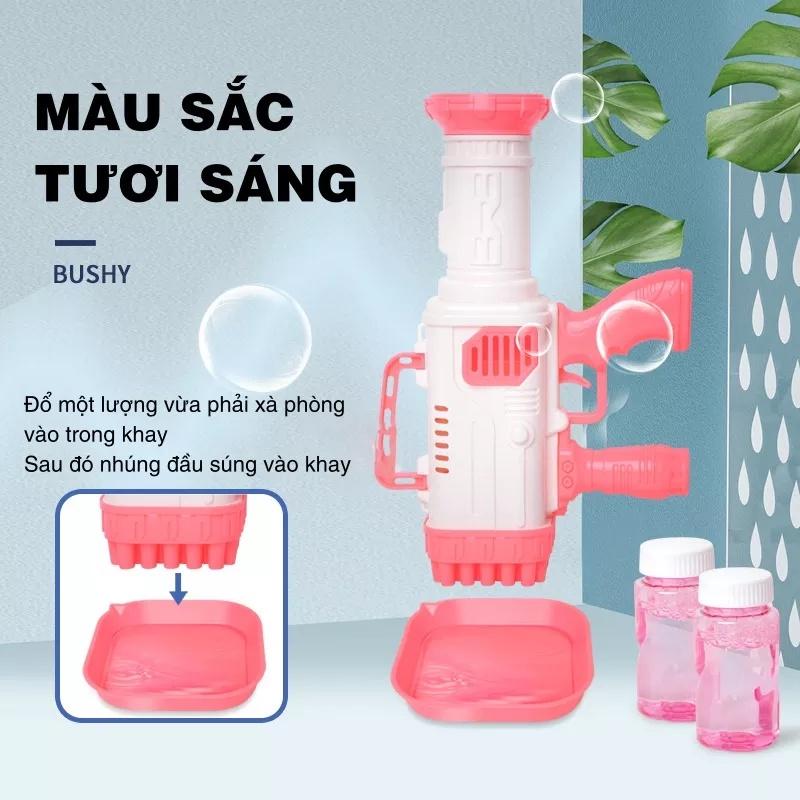 Súng Bắn Bong Bóng Xà Phòng 32 Nòng Tự Động Có Đèn- Đồ Chơi Trẻ Em Cho Bé Trai - Gái Vận Động