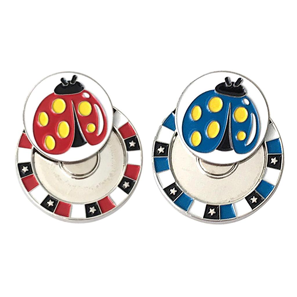 2 Piece  Golf Cap Clip Ball Marker Zinc Alloy Golfer Training Aids