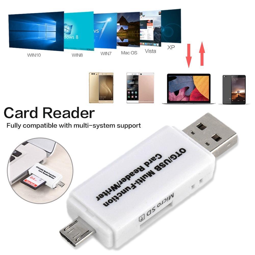 Đầu đọc thẻ OTG 3 trong 1 hỗ trợ cắm thẻ Micro SD/thẻ SD/USB /thẻ TF /SD tiện dụng