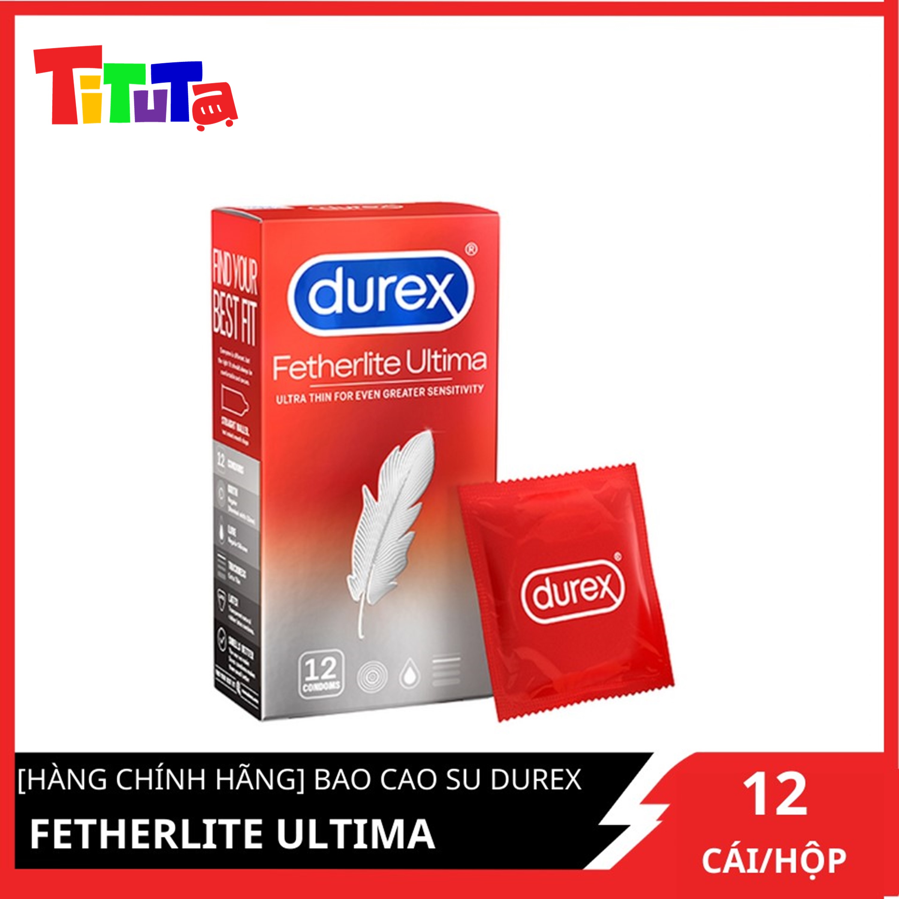 Bao cao su Durex Fetherlite Hộp 12 Bao