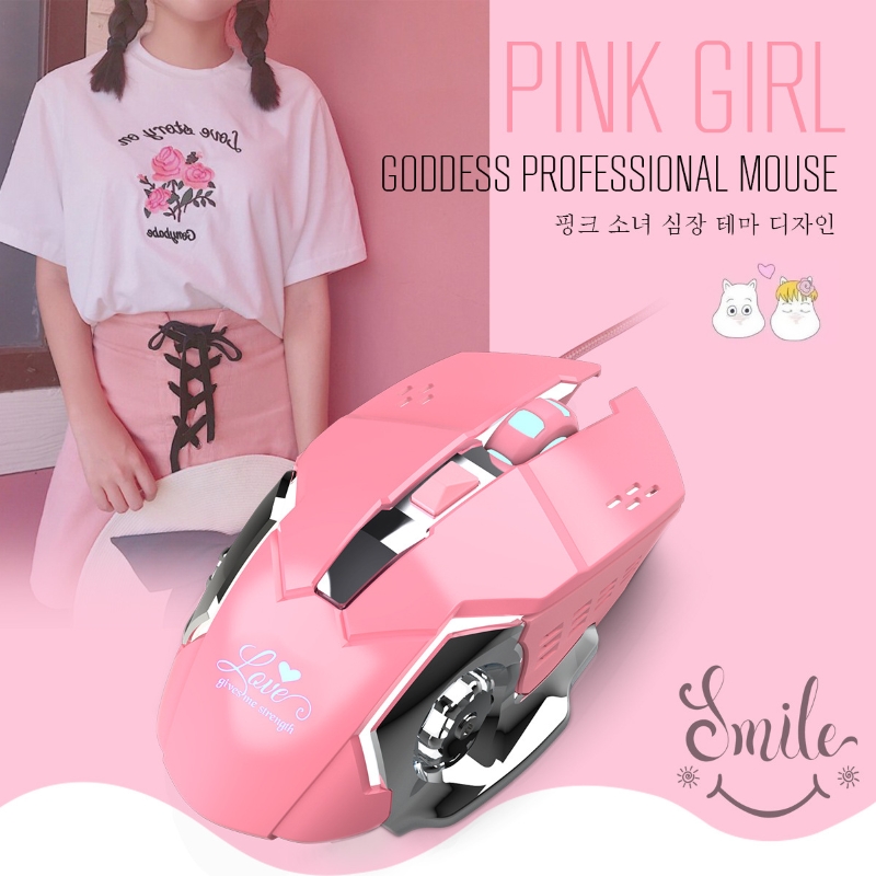 Chuột LED Gaming Mouse X500 Pink