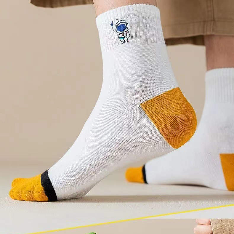 Combo 5 đôi tất, vớ cổ trung nam nữ hàng dệt kim chất đanh dày đẹp nhiều màu thời trang