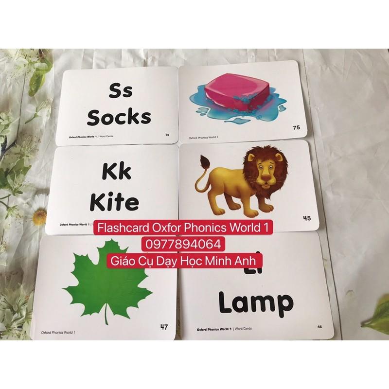 Flashcards Oxford Phonics World 1 ️104 thẻ phonics thiết kế hai mặt siêu đẹp