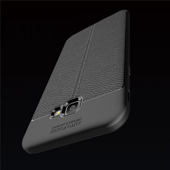 Ốp lưng silicon giả da, chống sốc Auto Focus dành cho SamSung Galaxy J6+ Plus - Hàng Chính Hãng