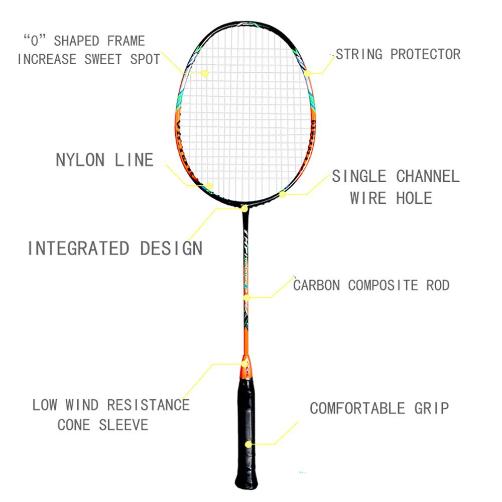 Bộ 2 Cái vợt cầu lông sợi carbon siêu nhẹ có túi vợt cho người lớn