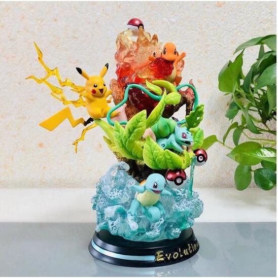 Mô hình 4 Pokemon cấp 1 26cm 1.3kg