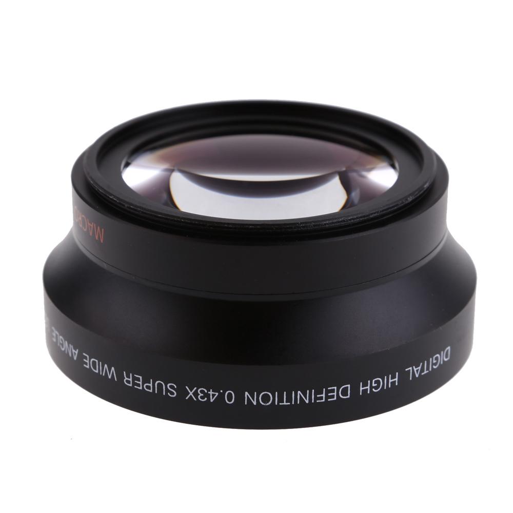 Ống kính góc rộng kỹ thuật số 67mm Độ nét cao 0,43 × SuPer với Quang học Macro Nhật Bản cho Canon Rebel T5i T4i T3i 18-135mm