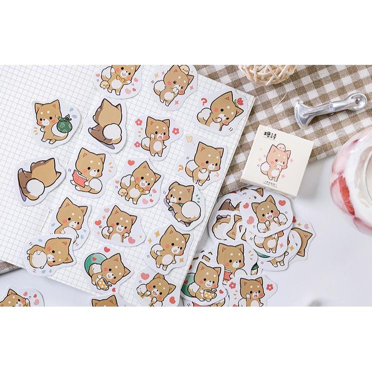 Bộ 46 Sticker Cún Đáng Yêu Hàn Quốc dán trang trí E37