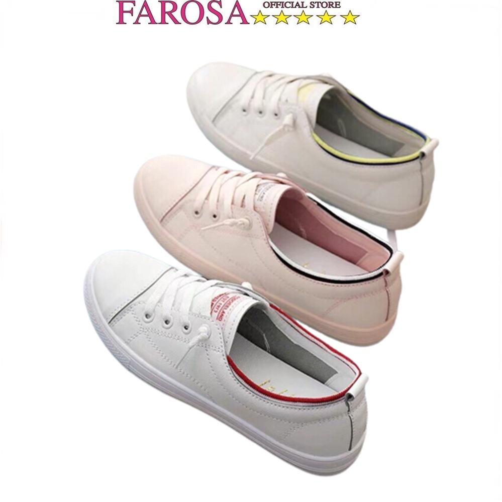 Giày thể thao nữ sneakers sỏ dây FAROSA phối viền đế dẻo cực xinh