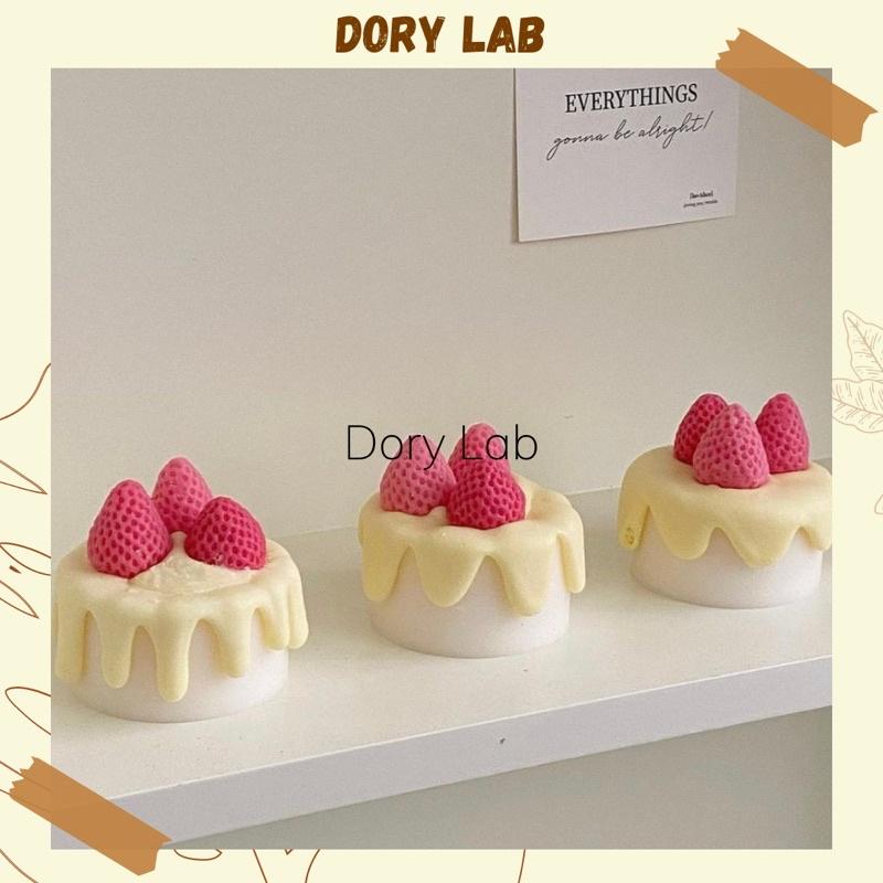 Nến Thơm Bánh Kem Dâu Tây Handmde Không Khói, Quà Tặng Sinh Nhật Ý Nghĩa - Dory Lab