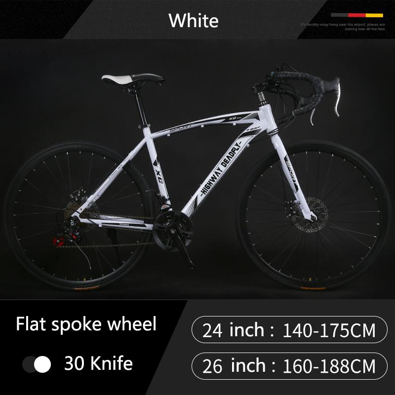 24 26 Inch Đường Xe Đạp Xe Đạp Đua Xe Đạp Khung Thép 48Cm Đường Xe Đạp 24 Tốc Độ Đôi Thắng Đĩa Mountian Sỏi xe Đạp Color: 9 Size: 24 inch Number of speeds: 24