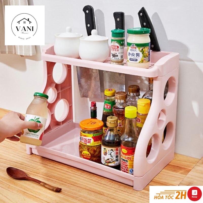 Kệ bếp đựng gia vị 2 tầng - Kệ gia vị đa năng - Kệ nhựa đựng mỹ phẩm