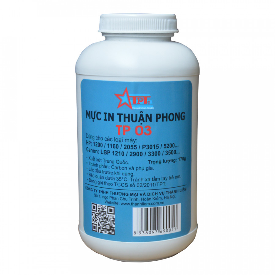 Bộ 30 chai Mực đổ Thuận Phong TP03 dùng cho máy in HP / Canon - Hàng Chính Hãng