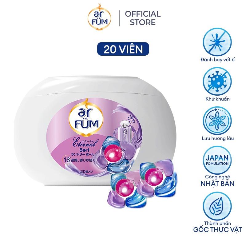 Viên giặt xả arFUM 5 trong 1 MỚI lưu hương lâu 16 tuần, khử khuẩn 99% - (20 viên/ hộp)