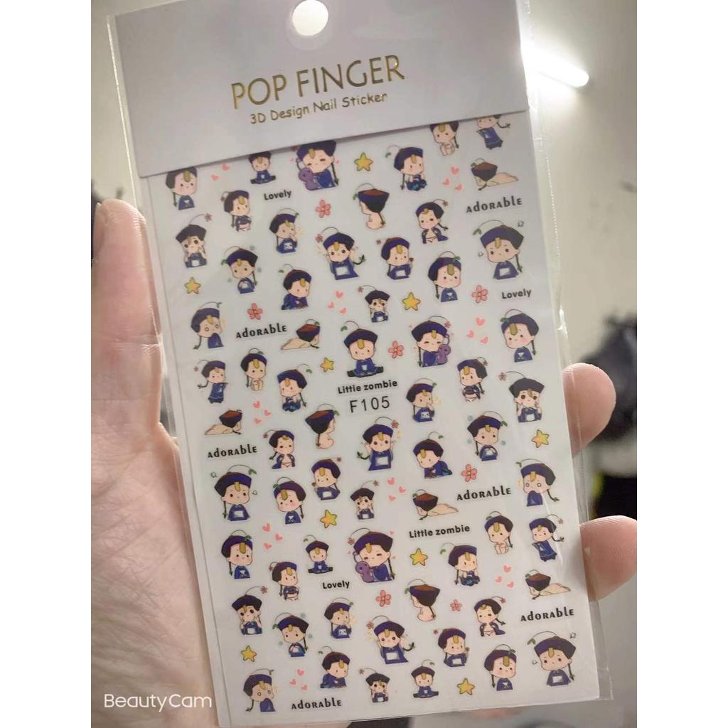 sticker hoạt hình trang trí nail