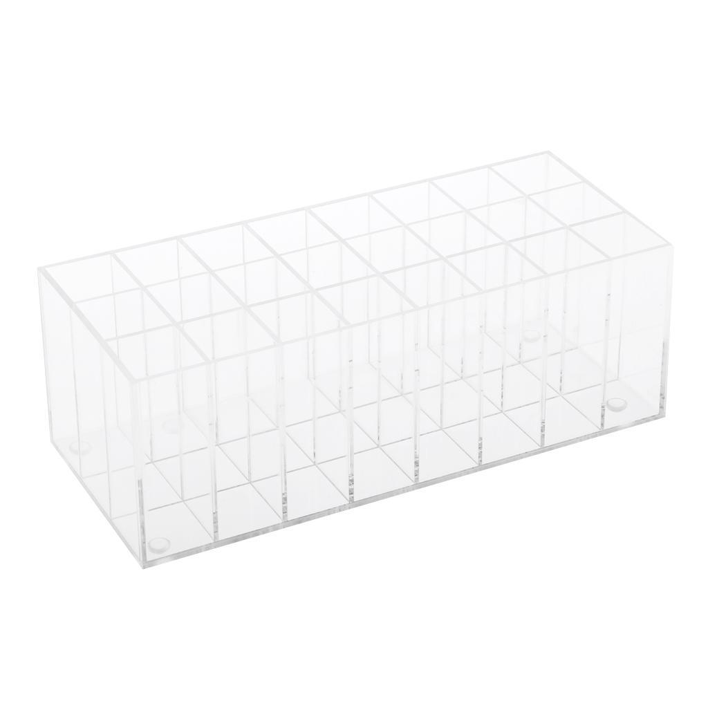 2x Lipstick Holder Lip Gloss Display Stand 24 Grids Acrylic Makeup Organizer