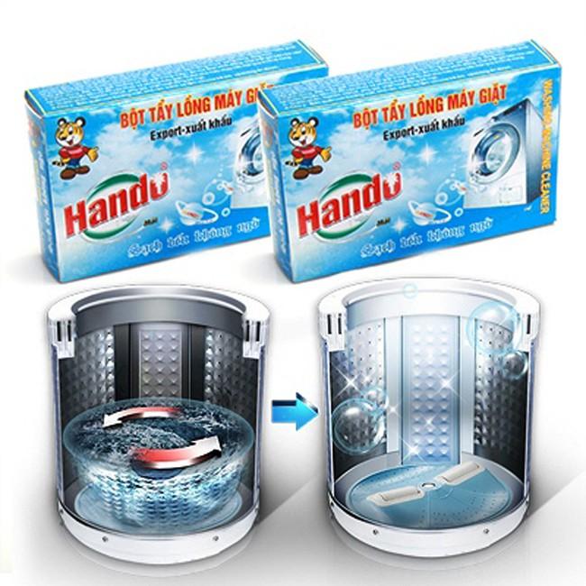 Bộ 2 Hộp 4 Gói Bột Tẩy Lồng Máy Giặt Hando (200g/hộp)