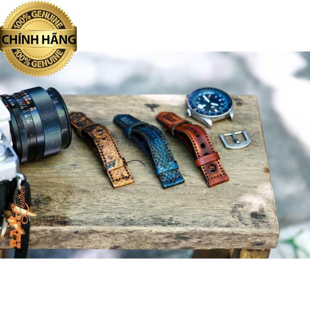 Cá tính với Dây đồng hồ da dê vân trăn rằn ri cao cấp .