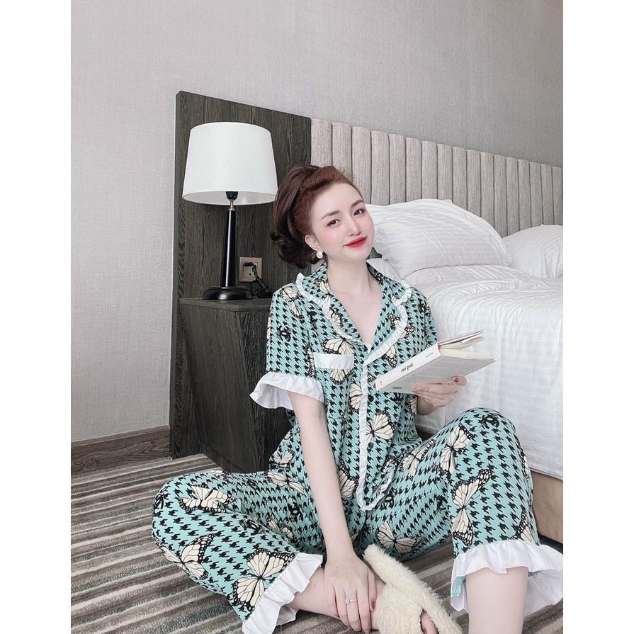 SIÊU PHẨM Pyjama quần dài Mango lụa cao cấp đồ ngủ mặc nhà