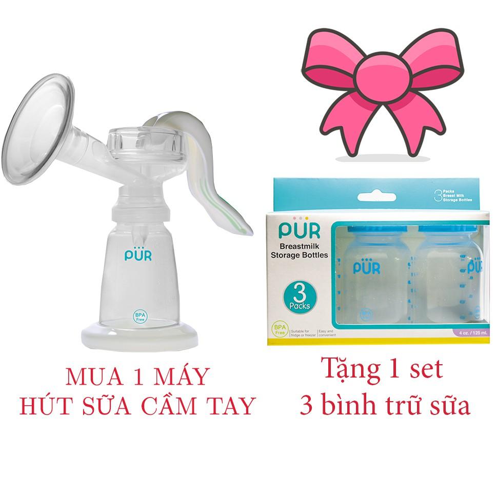 Dụng cụ hút sữa cầm tay Pur + Quà tặng set 3 bình trữ sữa