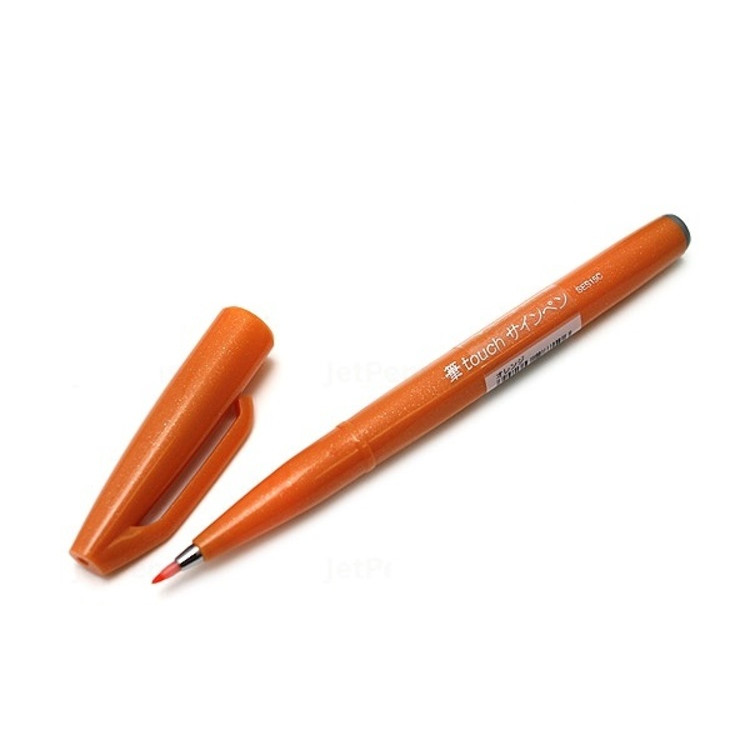 Bút lông viết chữ Calligraphy Pentel Fude Touch Brush Sign Pen - Màu cam
