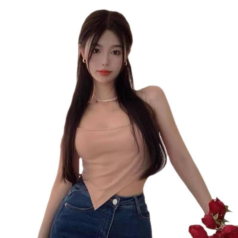 M17. Áo 2 dây nữ vạt yếm croptop siêu sang, áo bra nữ vạt yếm chéo sẵn đệm ngực (có sẵn - miễn ship)