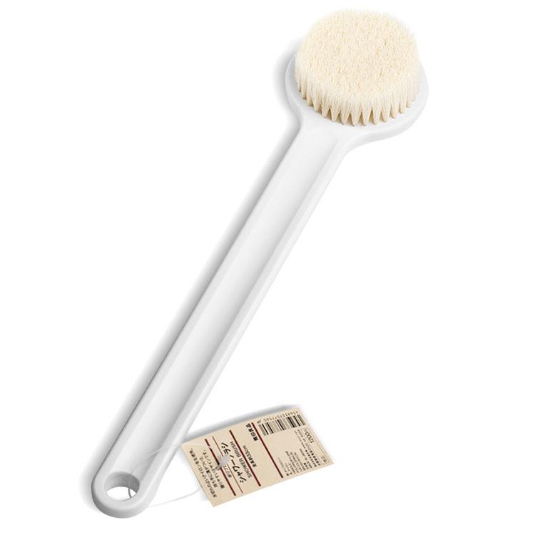 Bàn chải chà lưng, massage toàn thân cán dài Shower Brush, có móc treo - Màu trắng - GDHN Loại Tốt