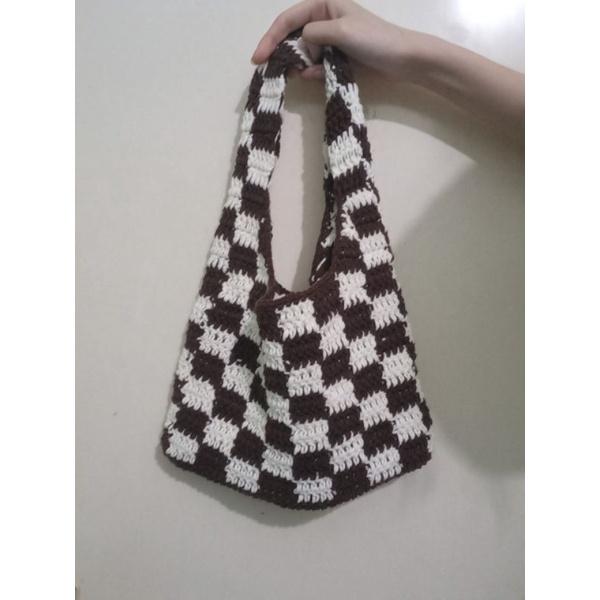 TÚI LEN CARO HANDMADE size M