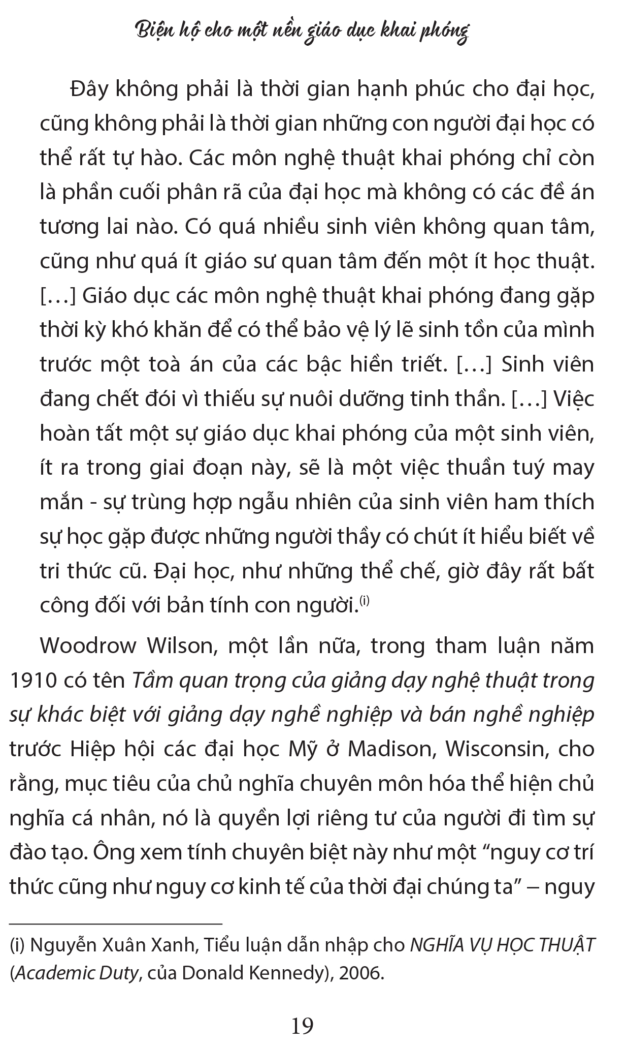 Biện hộ cho một nền giáo dục khai phóng