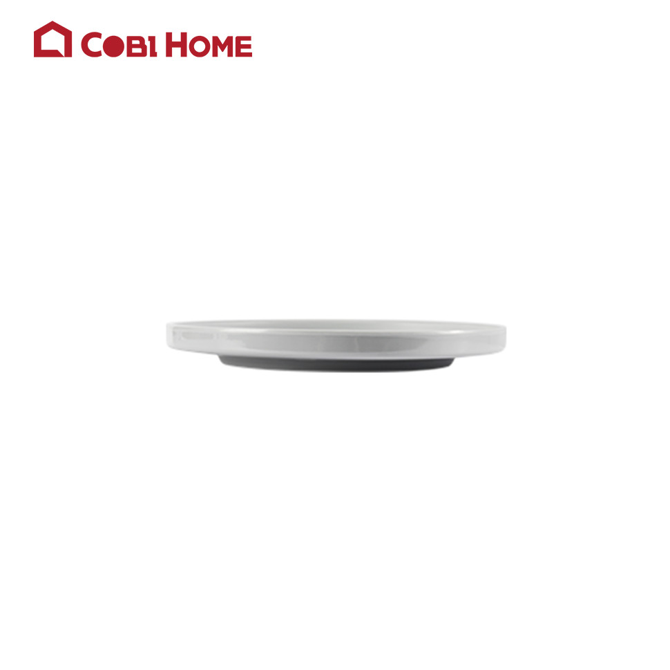 Dĩa xám tròn 20.6cm bằng melamine cao cấp