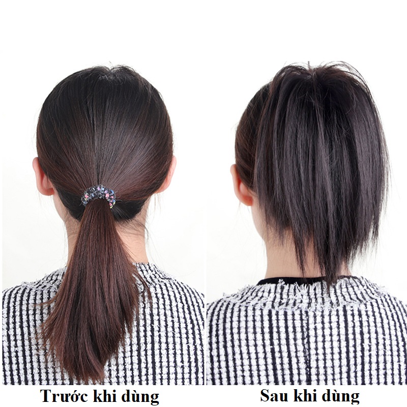 Búi tóc giả đuôi gà ngắn 25cm B08 FREESHIP tóc giả đuôi gà, búi tóc giả nữ, búi ngoạm tóc giả