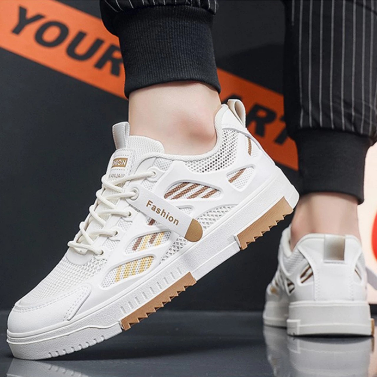 Giày thể thao Sneaker nam mùa hè thoáng khí kiểu dáng trẻ trung