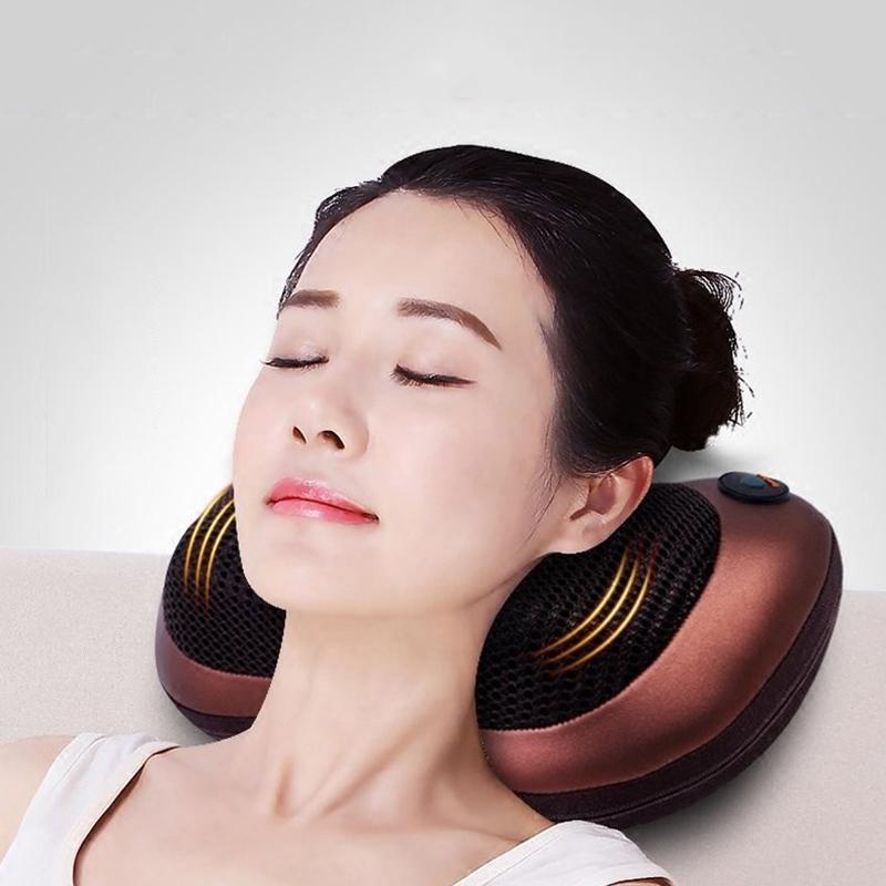 Gối massage Freeship mẫu gối massage hồng ngoại 8 bi đảo 2 chiều tiện lợi