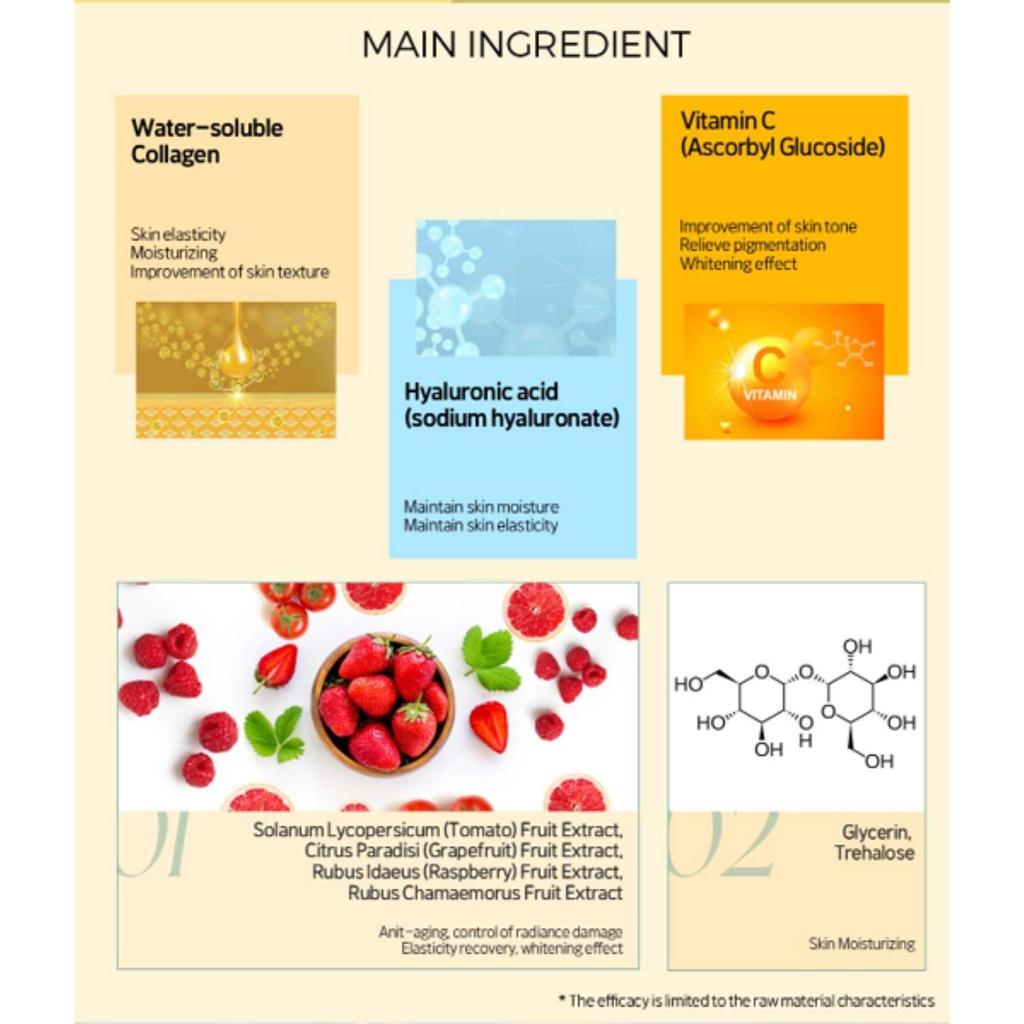 Hộp 10 Mặt Nạ Giấy Banobagi Super Collagen Mask Stem Cell Vitamin Viên Thuốc Thần Thánh 30ml/Miếng