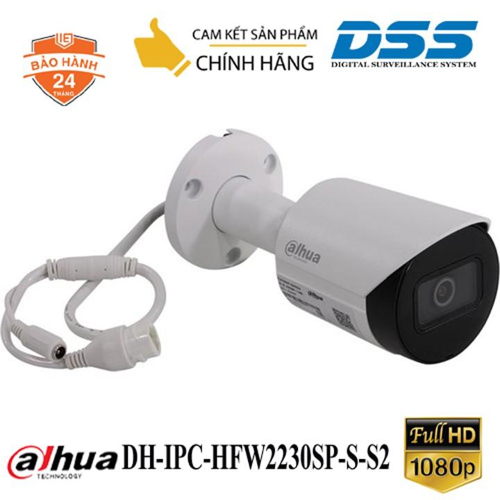 Camera IP Thân 2MP Dahua DH-IPC-HFW2230SP-S-S2 có khe cắm thẻ nhớ  DSS Việt Nam Hàng Chính Hãng