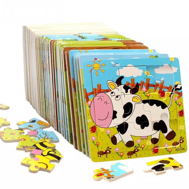Set 5 Tranh Ghép Hình Gỗ 9 Mảnh