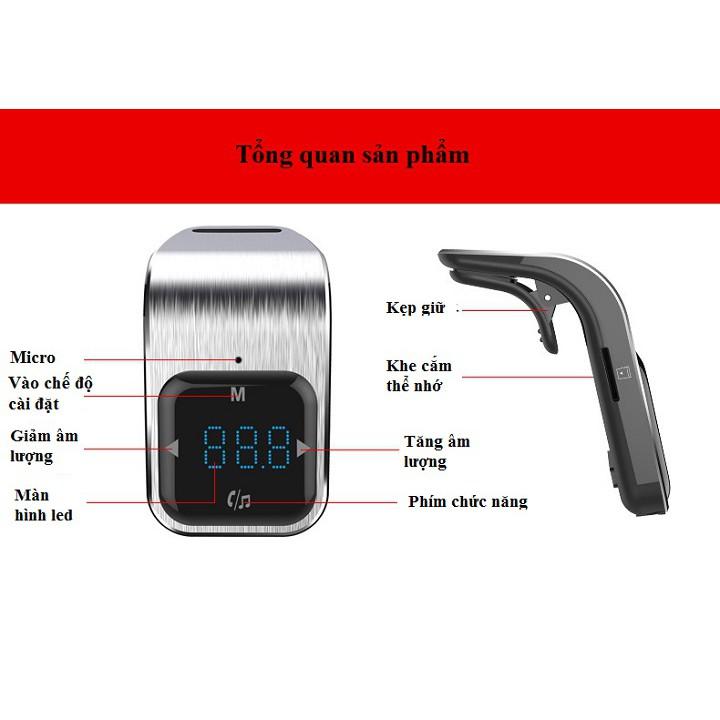 Chuyển đổi nhạc MP3 – FM trên ô tô có blutooth T10