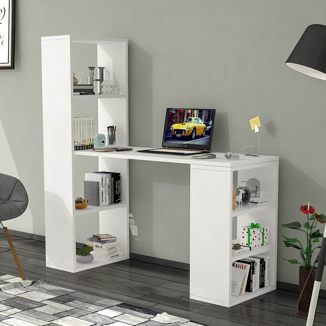 Bàn làm việc, bàn học gỗ hiện đại SMLIFE Daga  | Gỗ MDF dày 17mm chống ẩm | D120xR45xC130cm