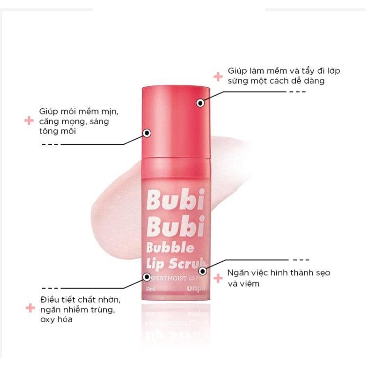 Combo 2 Sản Phẩm Giúp Dưỡng Môi Luôn Mềm Mại Unpa Bubi Bubi Lip (TTBC 10ml - Mặt Nạ Môi 9g)