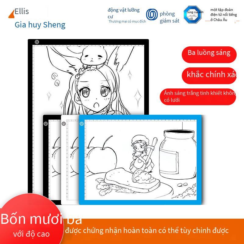 Phong cách mới nhất Jishengke hoạt hình a4a3 chép bảng led chép tranh bảng thư pháp xuyên viết phát sáng bàn dụng cụ mở rộng
