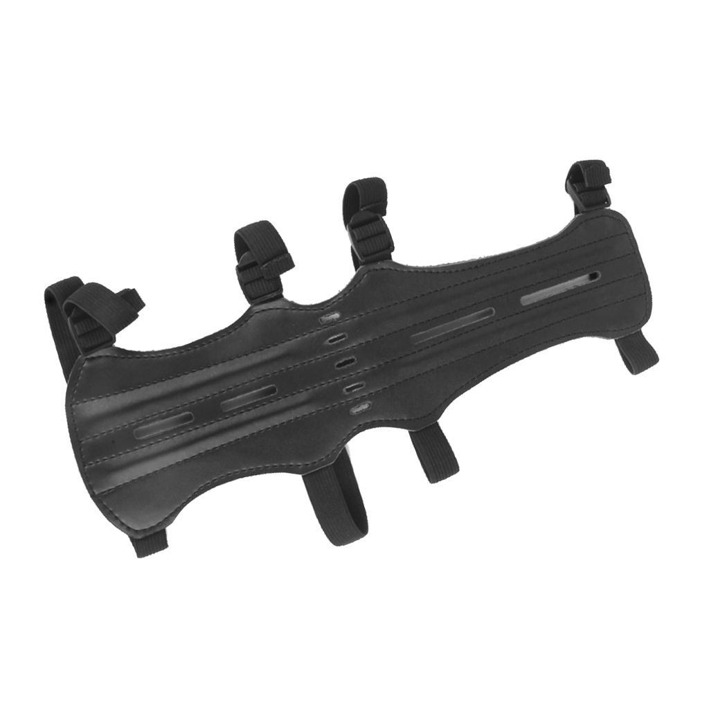 Archery Arm Guard Leather 4 Adjustable Straps Archer Protector Protection Protective Gear