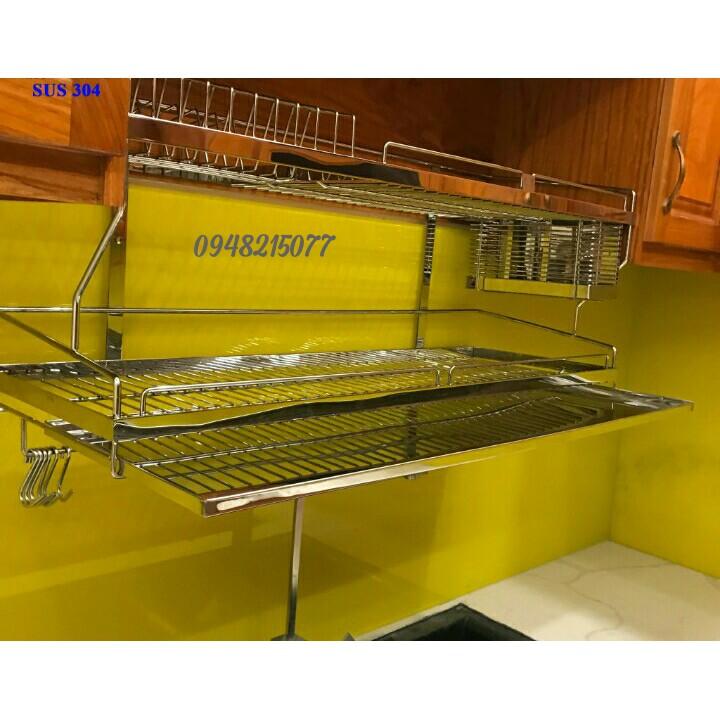 KỆ CHÉN TREO 2 TẦNG INOX 304