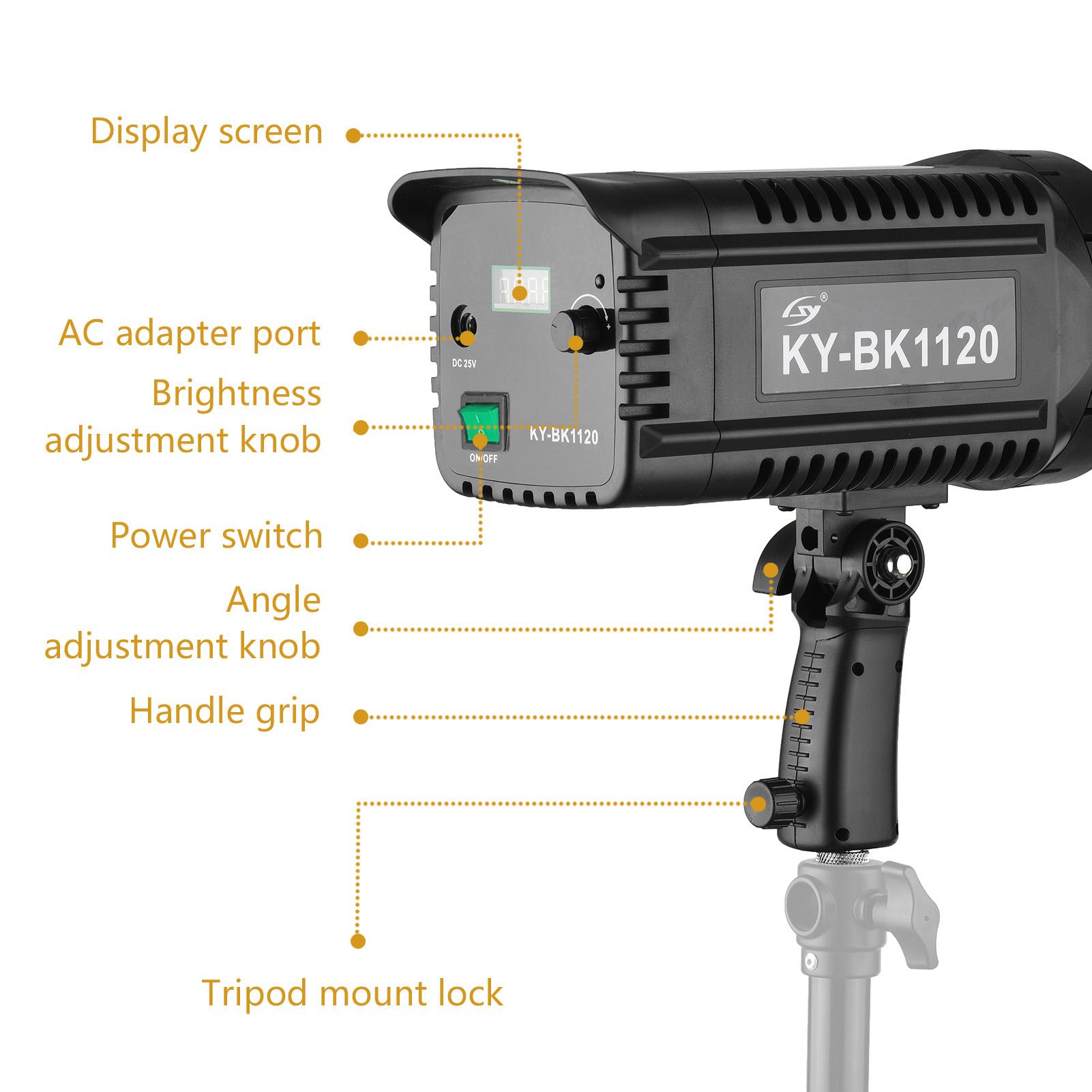 150W Studio LED Video Light 5600K Color Temperature CRI93+ TLCI95+ Bowens Mount with Protector Reflector Remote Control