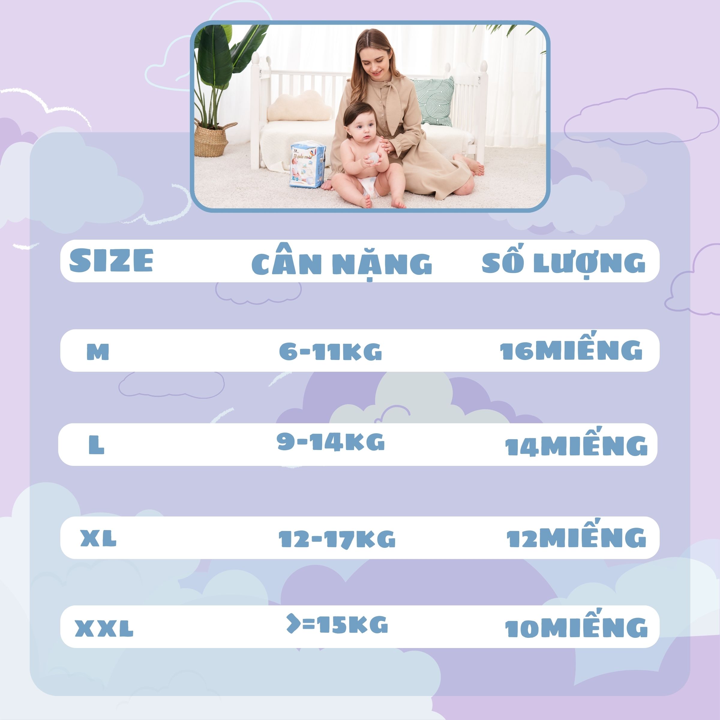[COMBO 3] Tã quần/ Bỉm quần cho bé 6kg trở lên thương hiệu Miracle Baby , chất liệu cotton mềm mại thông mát có 4 size M16/L14/XL12/XXL10