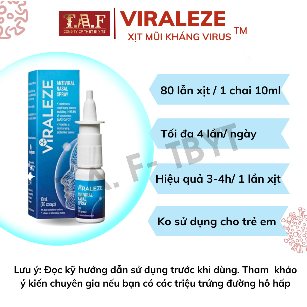 Combo 5 chai Bình xịt mũi Viraleze Starpharma Úc an toàn hiệu quả 10ml